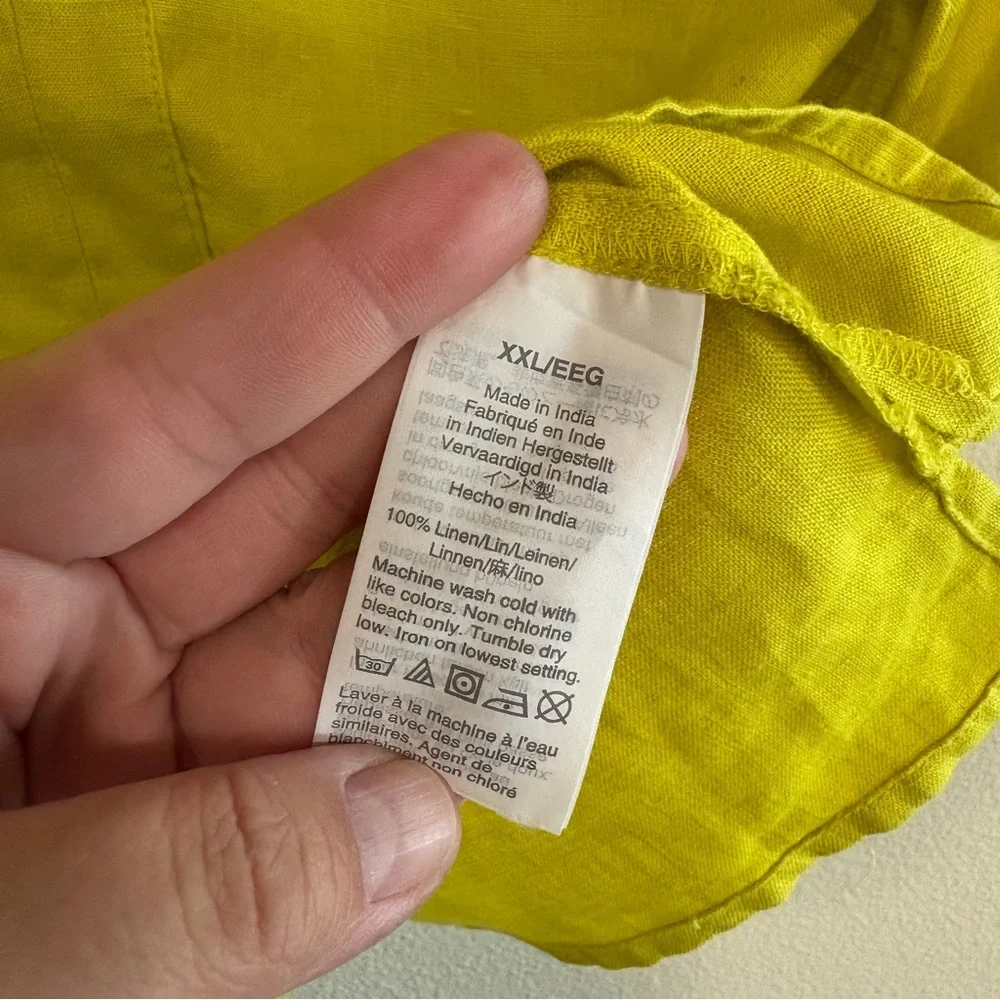 J. Crew Bow Tie Shoulder Linen Tank in Chartreuse Limoncello size XXL NWT - Picture 6 of 10